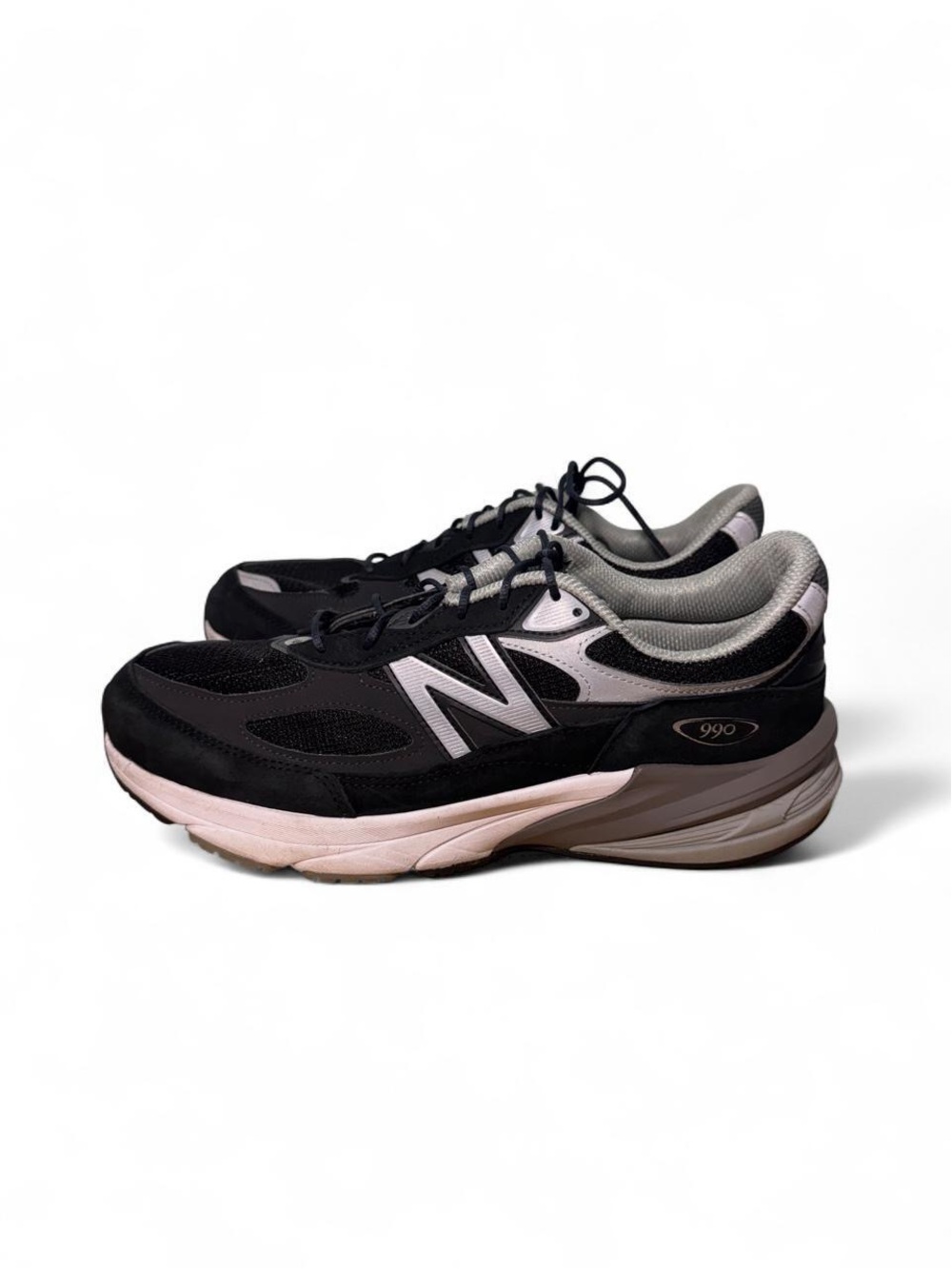 New Balance 990v6 sneakers black silver size 11 mens no insoles READ made USA